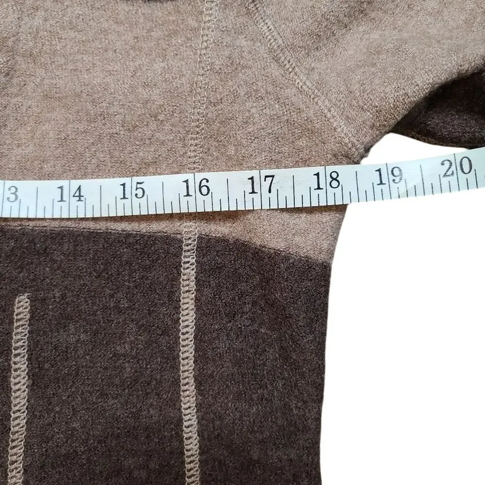 VTG Harve Benard Womens Brown Academia Cardigan Small Boiled Wool Stripe Sweater